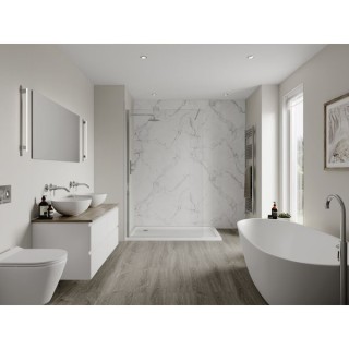Multipanel Linda Barker Bathroom Wall Panel Unlipped 2400 x 1200mm Calacatta Marble 3460