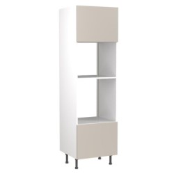 Flatpack Single Oven & Microwave Tower Ultra Matt Light Grey Slab 600mm - FKKF0732