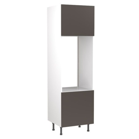 Flatpack Double Oven Tower Super Gloss Graphite Slab 600mm - FKKF0421