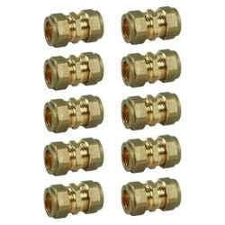 Compression Straight Coupling DZR 10mm - Bag of 10