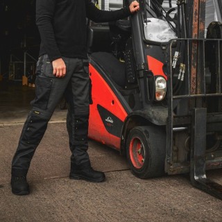 Stanley Austin Grey/Black Stretch Holster Pocket Trousers 38R