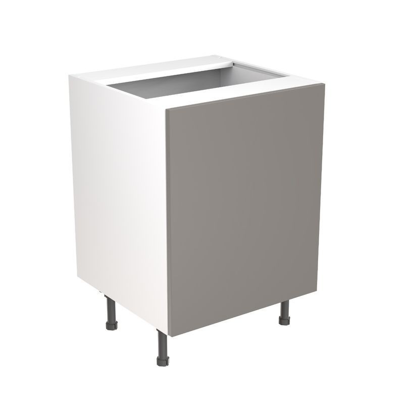 Flatpack Sink Base Unit Super Gloss Dust Grey Slab 600mm - FKKF0335