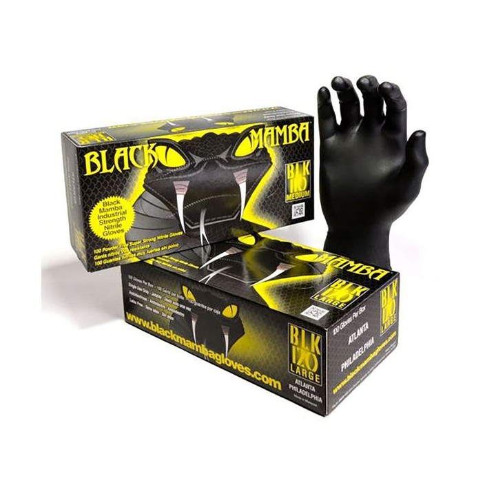 Black Mamba Nitrile Gloves Medium Box 100