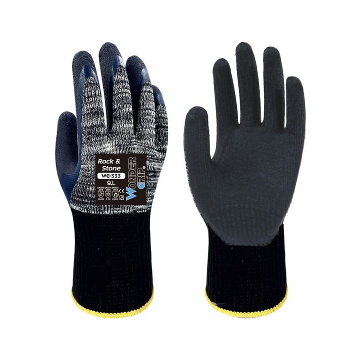 Wonder Grip WG-3330 Rock and Stone Gloves Size 9 (L)