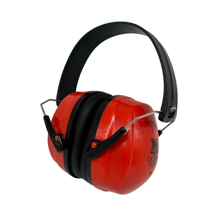 Maverick Foldable Ear Defenders Black / Red