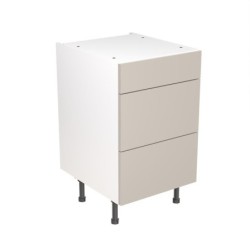 Flatpack Three Drawer Base Unit Ultra Matt Light Grey Slab 500mm - FKKF0741