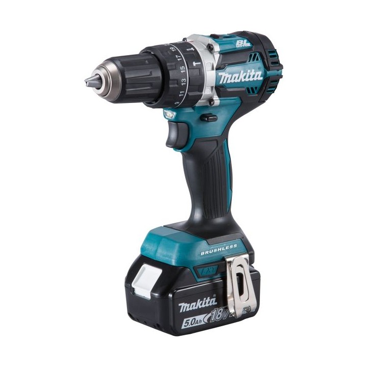 Makita LXT 18V Cordless Brushless Combi Drill 2 X 5.0Ah Li-Ion Batteries DHP484RTJ