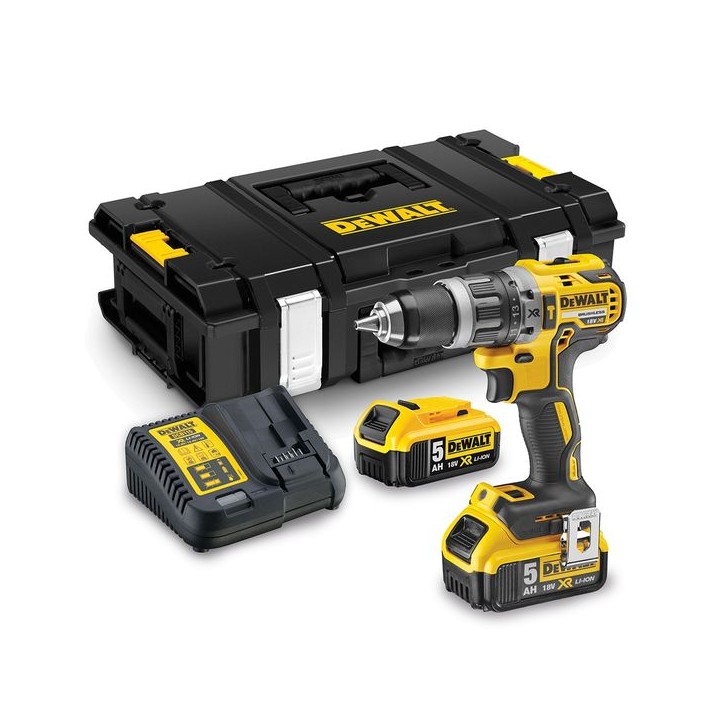 DeWalt DCD796P2 Combi Drill 18 Volt Xr Brushless Compact Lithium-ion Complete with 2 x 5.0AH Batteries