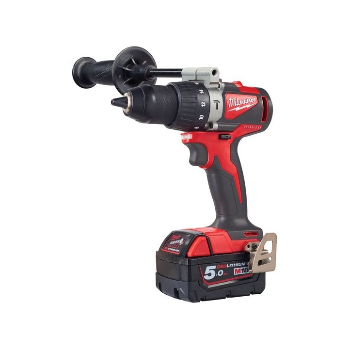 Milwaukee M18 Brushless Percussion Drill Complete with Two 5.0AH REDLITHIUM-ION Batteries