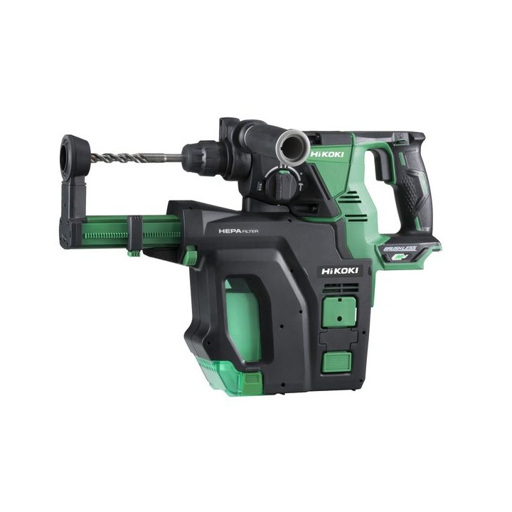 Hikoki 36V Multivolt Rotary Hammer Drill 28mm with Dust Collection System 3 x 2.5AH LI-ION Batteries DH36DPBJKZ