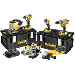 DeWalt 18V Brushless 6PC Kit 3 Spd C/W3 x 5.0AH Batts Charger & Tough System DCK694P3-GB
