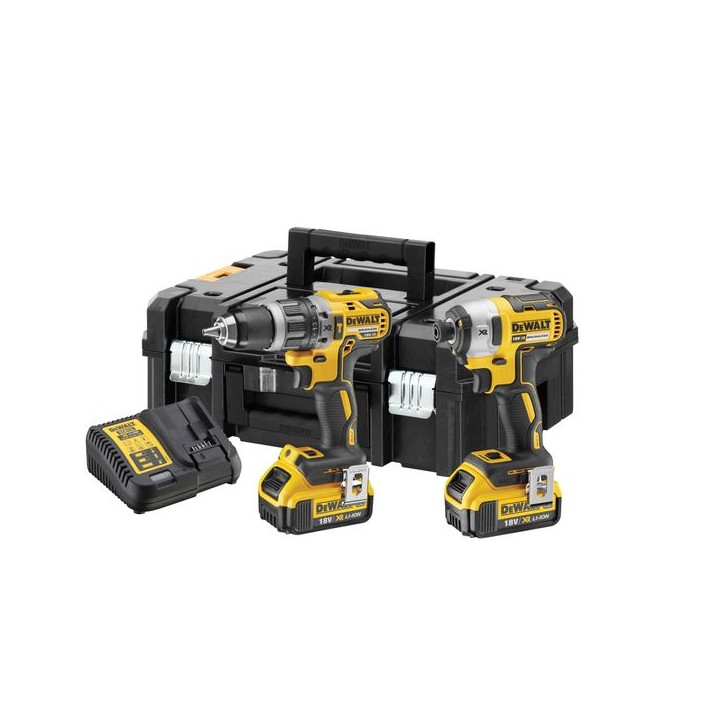 Dewalt 18v Xr Compact Brushless Combi & Impact Drill Twin Pack Dck266m2t-gb