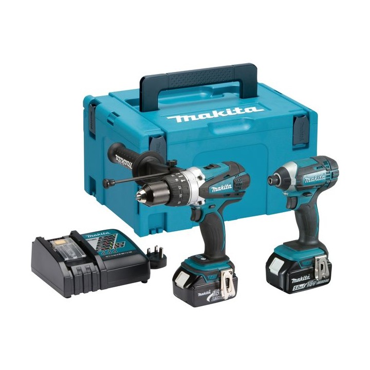 Makita LXT Cordless Hammer Drill and Impact Driver 18V DLX2145TJ - 2 Pack