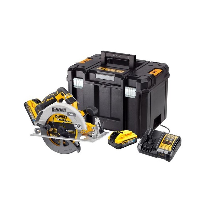 DeWalt 18V XR Brushless 190mm Circular Saw - 2 X POWERSTACK 5Ah