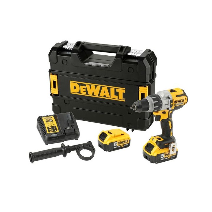 DeWalt XR 18V Cordless Brushless 3 Speed Combi Drill 2 X 5Ah  Li-Ion Batteries DCD996P2
