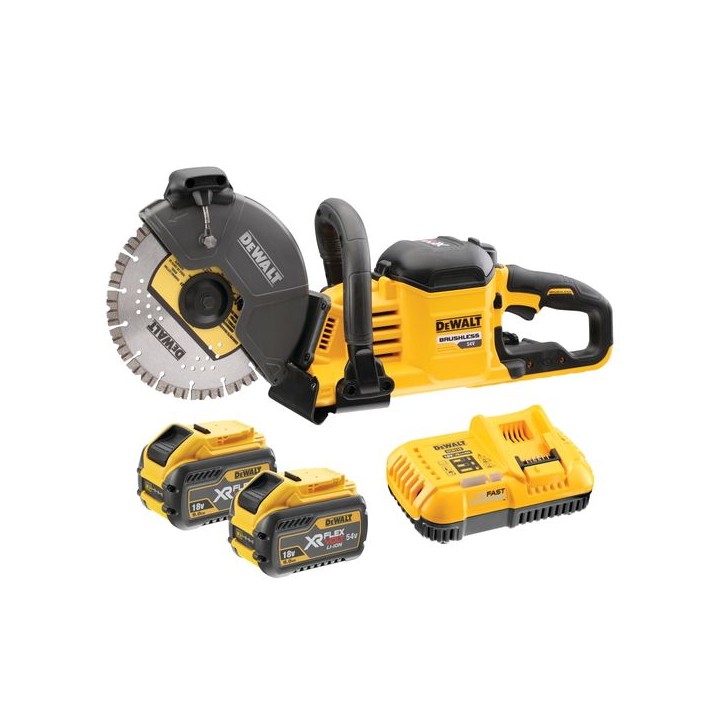 DeWalt DCS690 Cut Off Saw 230mm 54V with 2 Batteries