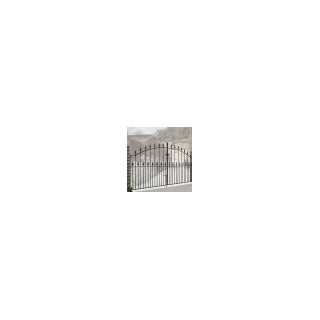 Saxon Arched Double Driveway Metal Gates 2134mm GAP x 1245mm High Zinc & Powder SAZP10