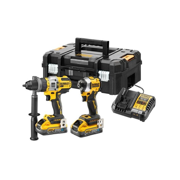 DeWalt 18V XR Brushless Compact Twin Kit 2 x POWERSTACK Batteries