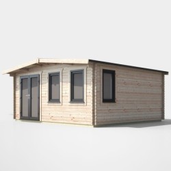 16 x 16 Power Chalet Log Cabin Left Doors