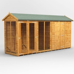 14 x 4 Power Apex Summerhouse With 6ft Side Store