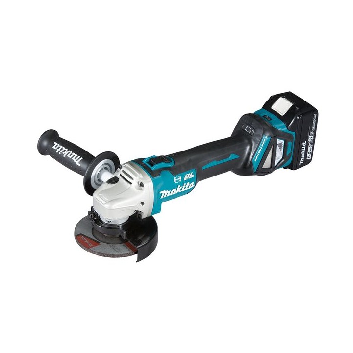 Makita DGA463RTJ 18V Lxt Brushless 115mm Angle Grinder C/W 2 x 5.0AH LI-ION Batteries