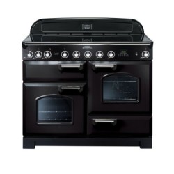 Rangemaster Classic Deluxe Induction Range Cooker 110cm Black with Chrome Trim - CDL110EIBL C