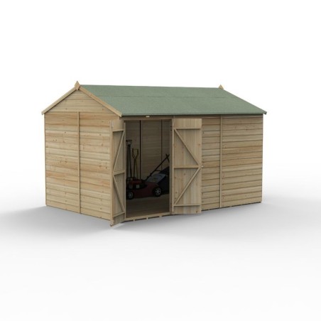 Beckwood 12x8 Reverse Apex Shed No Windows Double Door