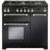 Rangemaster Kitchener Dual Fuel Range Cooker 90cm Black with Chrome Trim - KCH90DFFBL C_HD