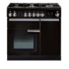 Rangemaster Professional Plus Dual Fuel Range Cooker 90cm Black with Chrome Trim - PROP90DFFGB C