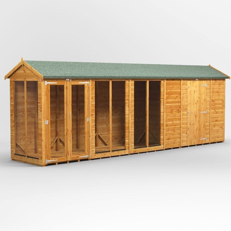 20 x 4 Power Apex Summerhouse With 6ft Side Store