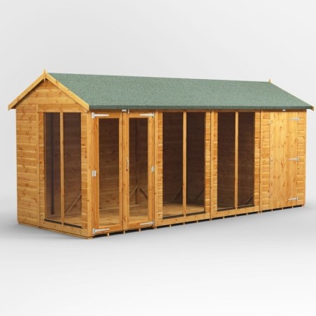 16 x 6 Power Apex Summerhouse With 4ft Side Store