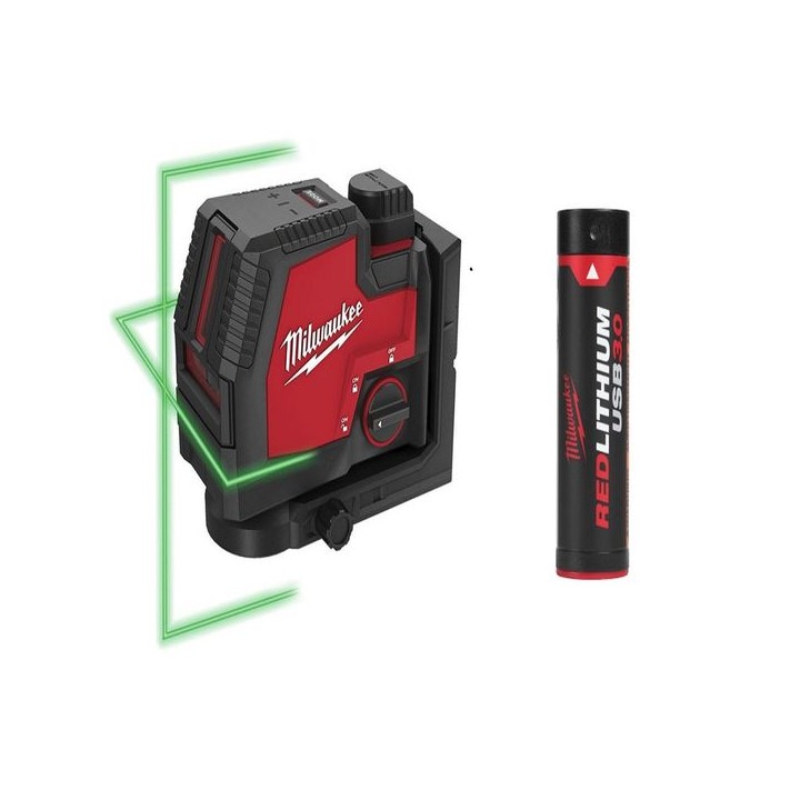 Milwaukee USB Rechargeable Green Cross Line Laser