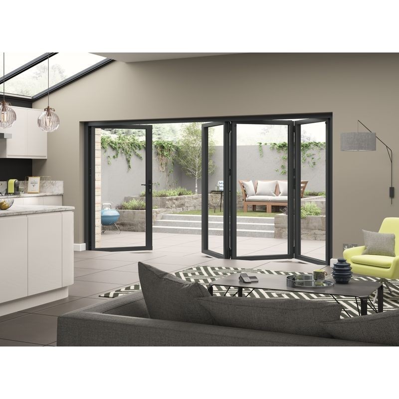 External Aluminium Bifold Grey 3 Right 1 Left 3590 x 2090mm High