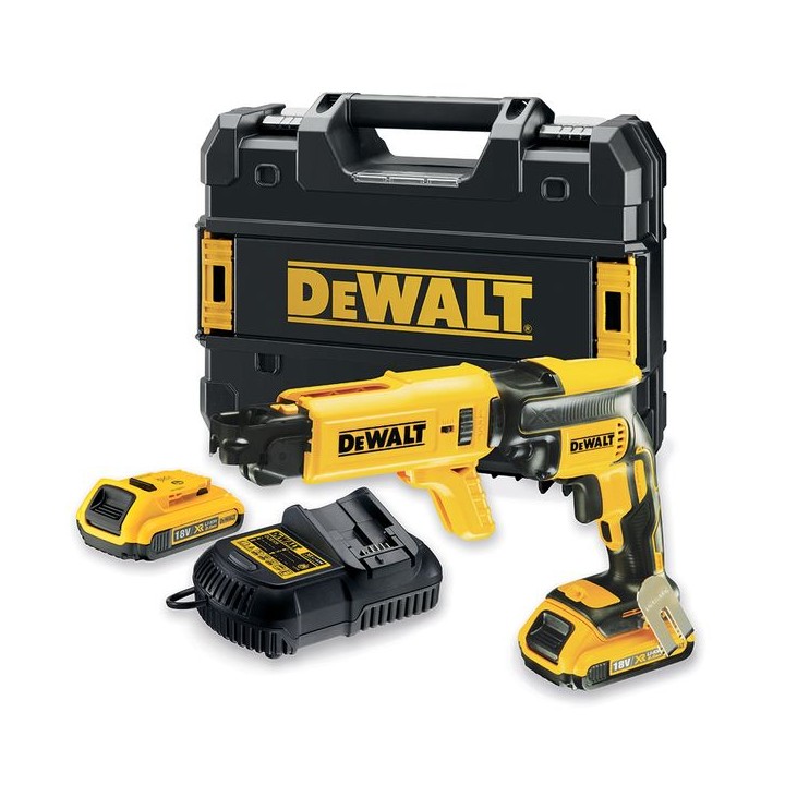DeWalt 18V XR Li-ion Brushless Collated Drywall Screwdriver with 2 x 2.0AH Batteries