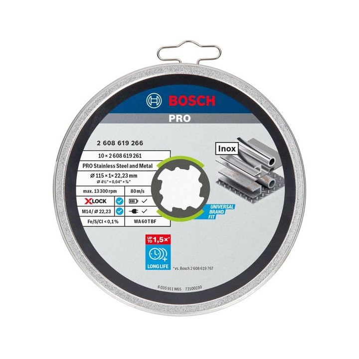 Bosch 115mm X-LOCK Inox Cutting Discs