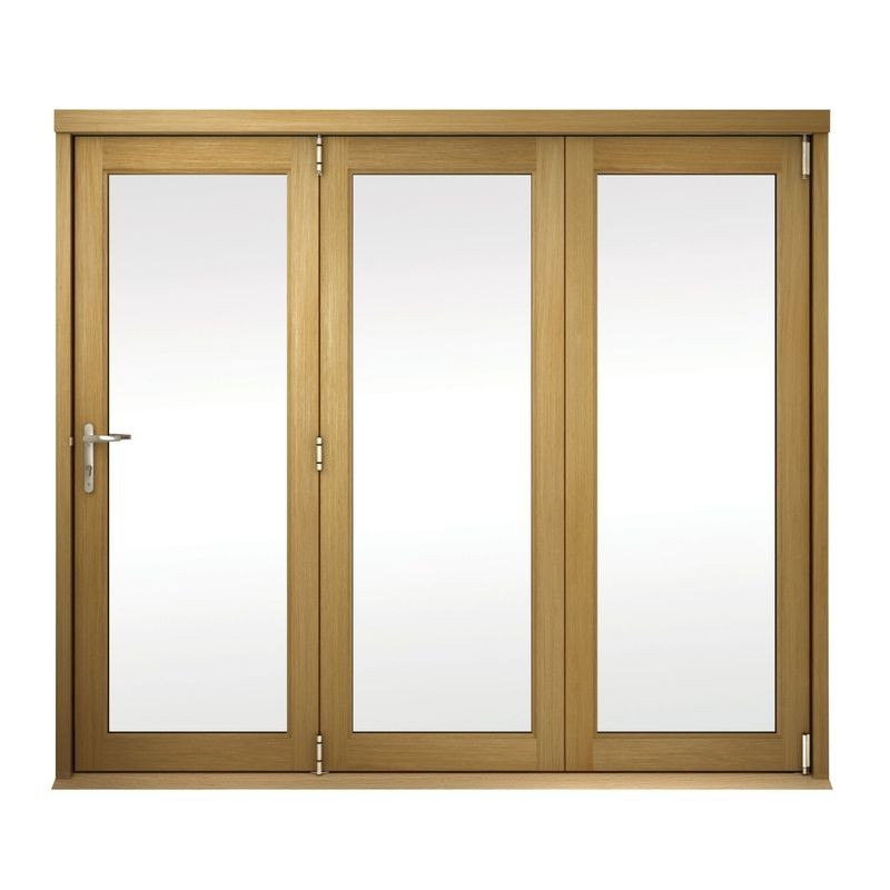 External Unfinished Oak Veneered Slimline Bifold Door Set  1800 x 54mm