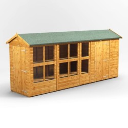 16 x 4 Power Apex Potting Shed With 6ft Side Store