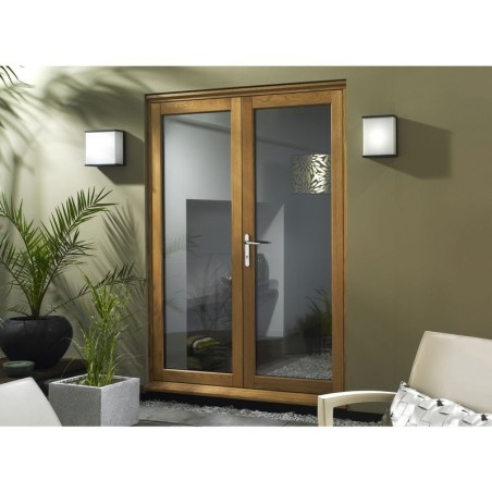 External Fully Finished Pattern 10 Oak Veneer French Doors 1490 x 54mm