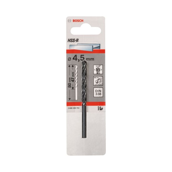 Bosch HSS-pointteq Drill 4.5 x 47 x 80mm 2608577163