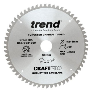 Trend Craft Saw Blade Cc 216mm x 60T x 30mm