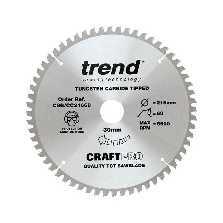 Trend Craft Saw Blade Cc 216mm x 60T x 30mm