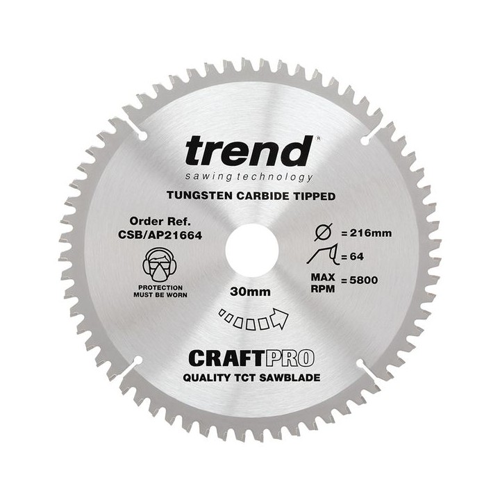 Trend Craft Saw Blade Tcp 216mm x 64T x 30mm