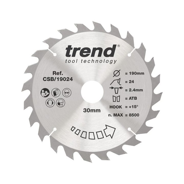 Trend Wood Circular Saw Blade 190mm x 30mm x 24T