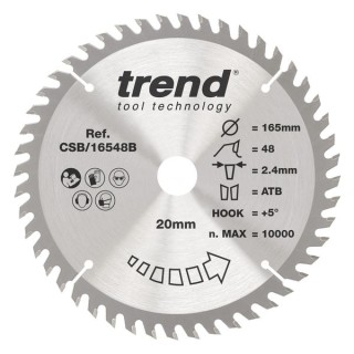 Trend Wood Circular Saw Blade 165mm x 20mm x 48T
