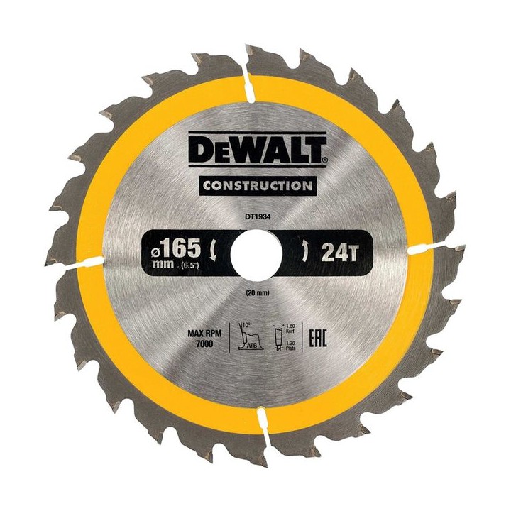 Dewalt Extreme 165mm Circular Saw Blade 165 X 20 X 24t