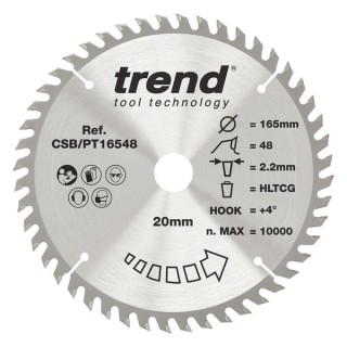 Trend Craft Blade Pt Tcp 165 x 48T x 20mm