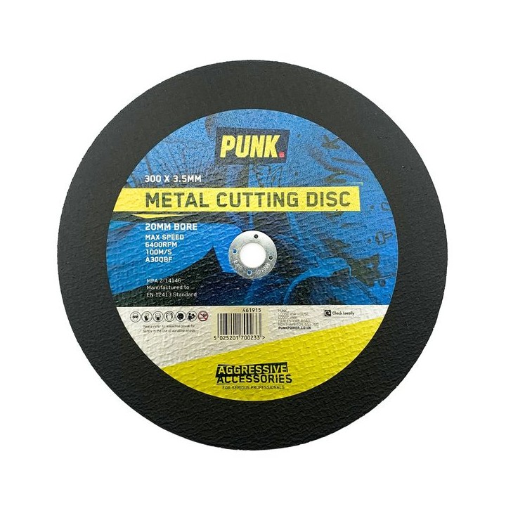 Punk 300mm x 3.5mm Metal Cutting Disc 20mm Bore New