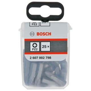 Bosch Extra Hard Screwdriver PZ2 TicTac Box Qty 25