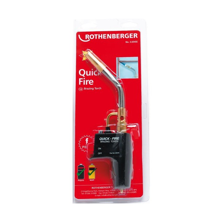 Rothenberger Quickfire Piezo Ignition Brazing Torch 3.5645