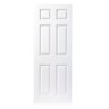 Premdor White Primed 6 Panel Grained FD30 Fire Door 1981 x 838 x 44mm
